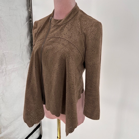 EUC BCBGMaxAzria Bri Perforated Faux Suede Jacket - Picture 5 of 13